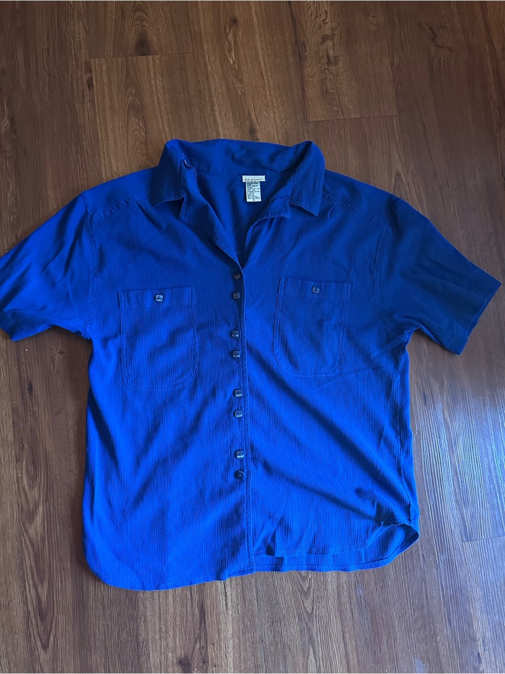 90s vintage Classic Elements Women's Button-Down Shirt - Royal Blue